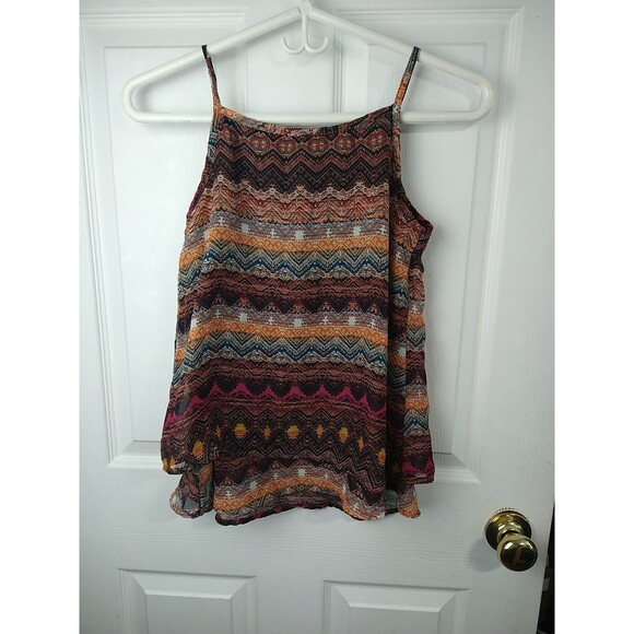 Beautees Girls L Tank Ruffle Layer Lined Western Casual Boho Retro Hippie - Picture 7 of 7
